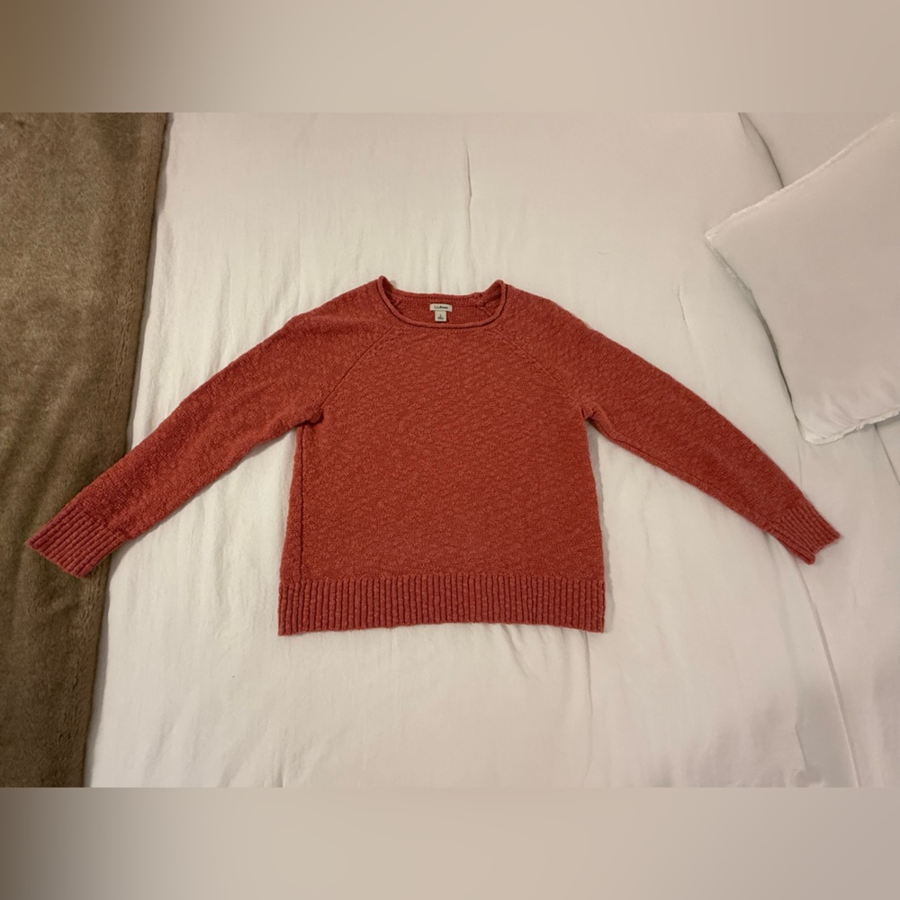 L. L. Bean Pink/Salmon 100% Cotton Sweater